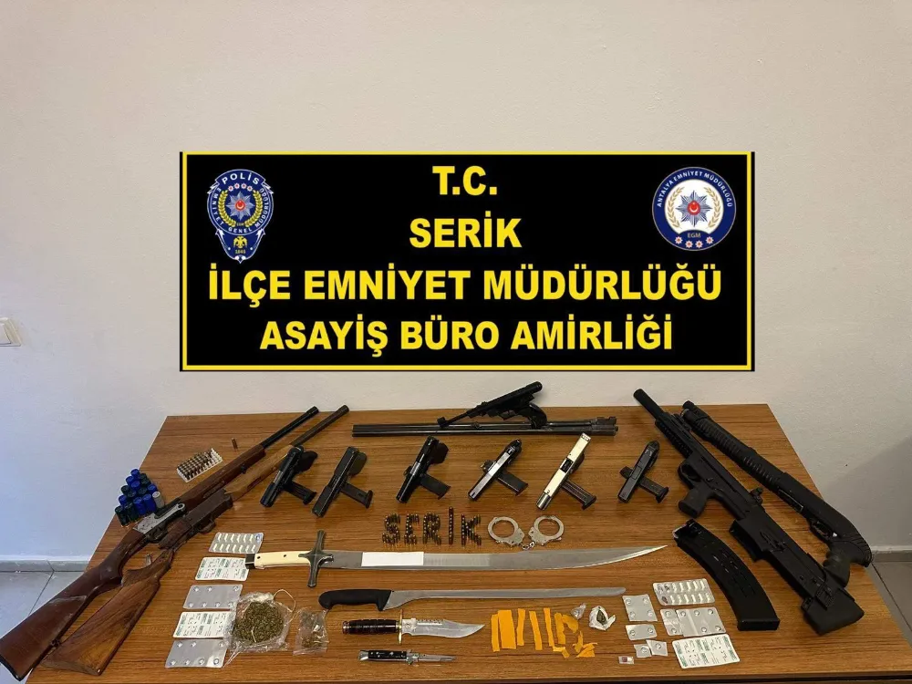 Serik’te Silah ve uyuşturucu operasyonu: 16 kişi gözaltına alındı