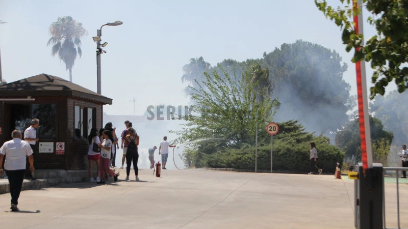 Çıkan yangın depo ve petrol istasyonuna sıçramadan söndürüldü